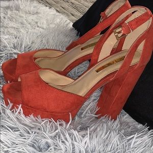 Red/Orange Chunky heel
